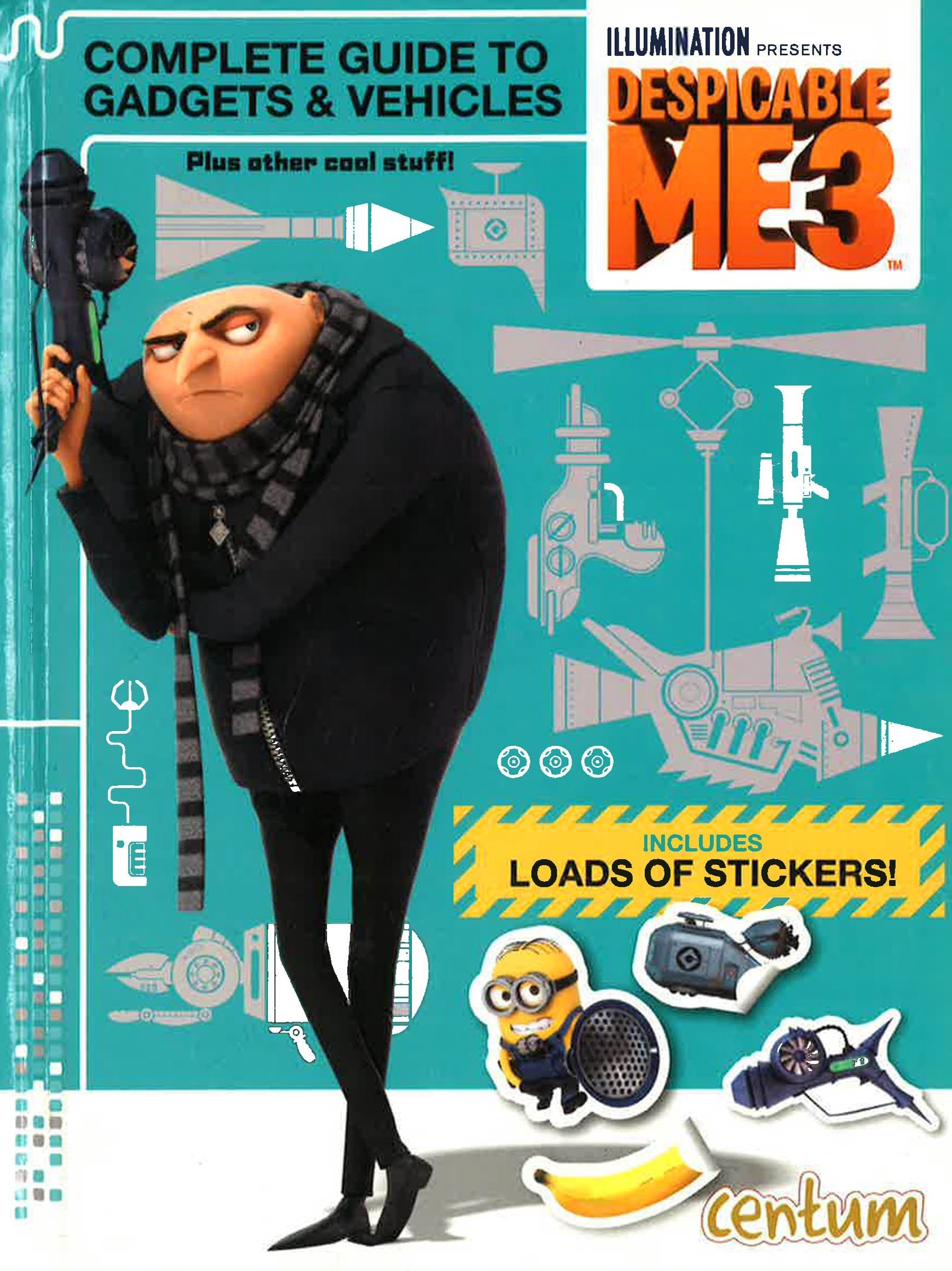 Despicable Me 3 Gru's Gadget Guide Paperback Book + 19 Temporary Tattos!  NEW!