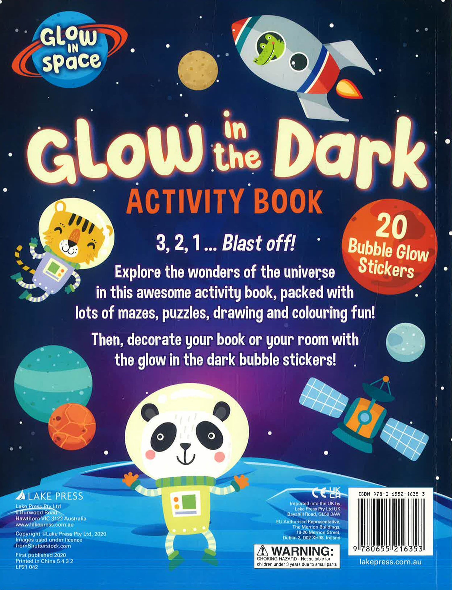 Glow In Space - Activity Book With Bubble Stickers – BookXcess