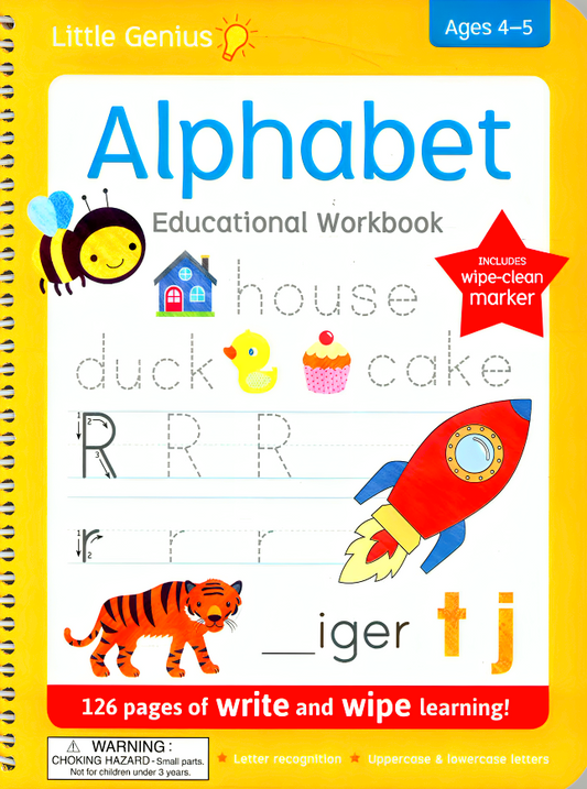 Alphabet Write And Wipe Educational Workbook (Little Genius)