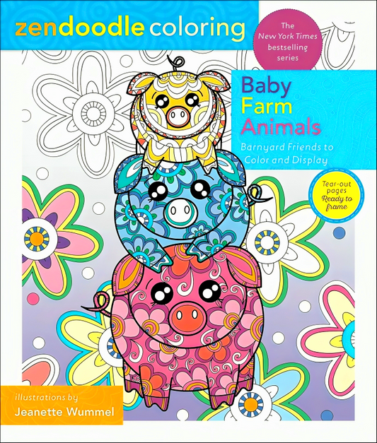 Zendoodle Coloring: Baby Farm Animals