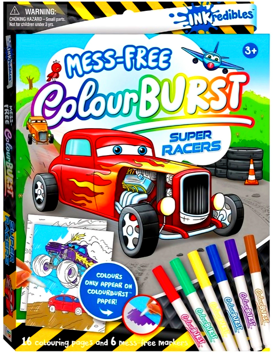 Mess Free Colourburst: Super Racers Colouring Kit