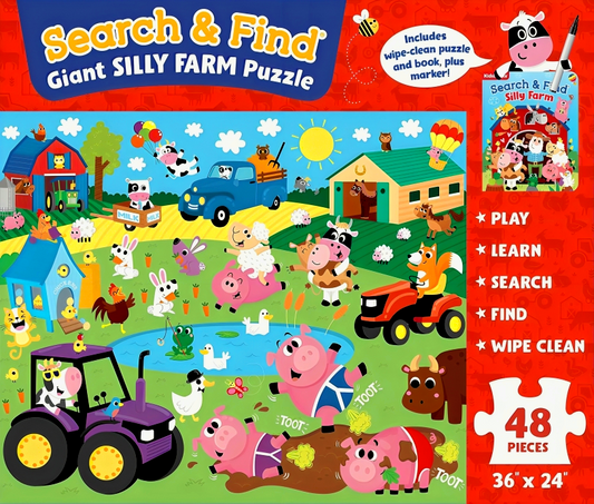 Search & Find Giant Silly Farm 48 Piece Puzzle