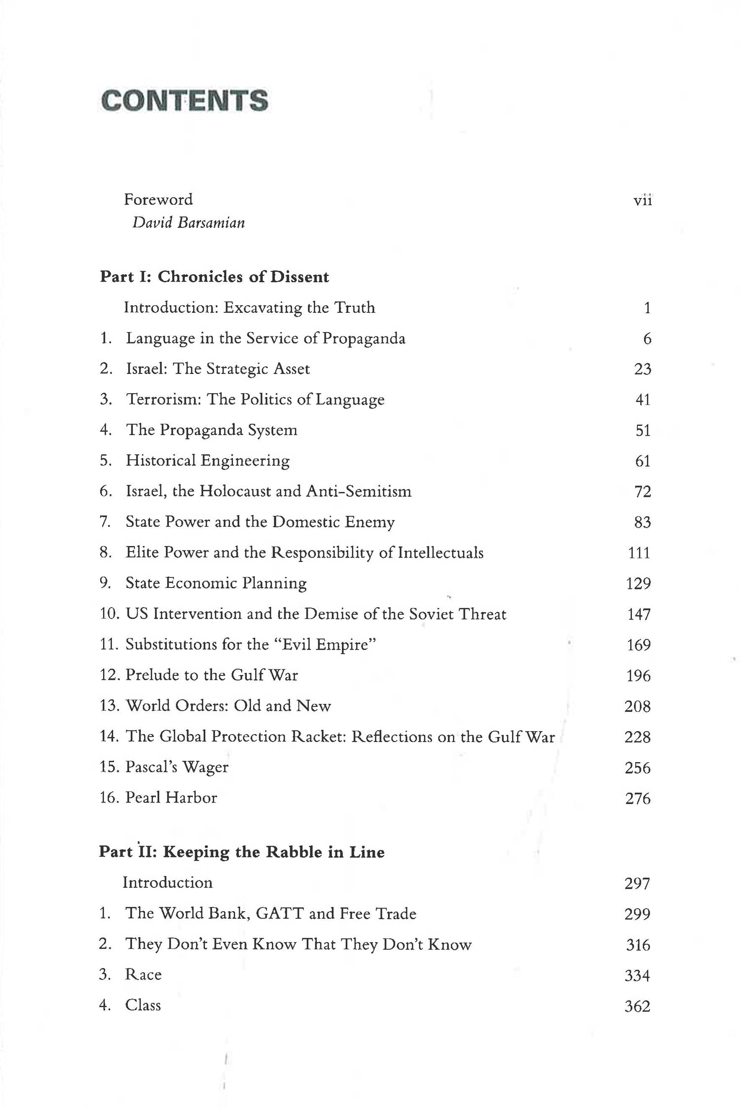 Chronicles of Dissent: Interviews with David Barsamian, 1984-1996 ...