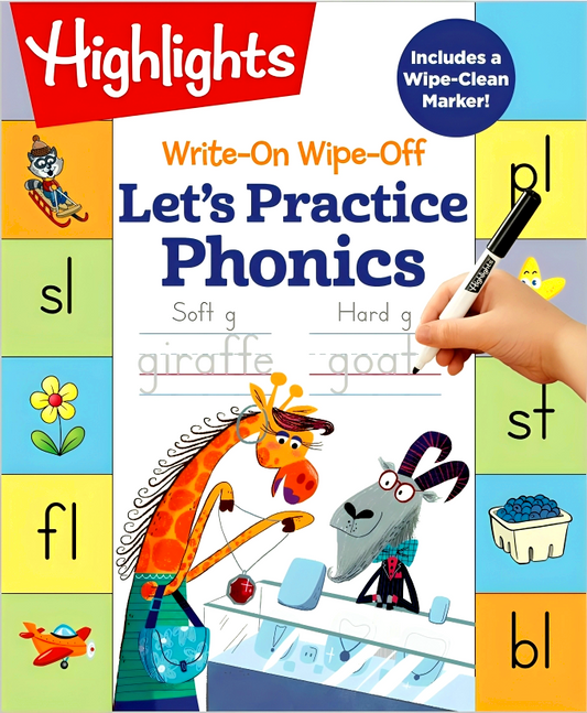 Highlights Let's Practice Phonics Write-On-Wipe-Off