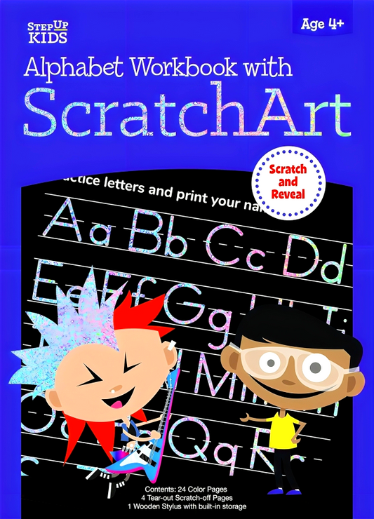 STEP UP KIDS: Alphabet Workbook with Scratch Art-Scratch and Reveal