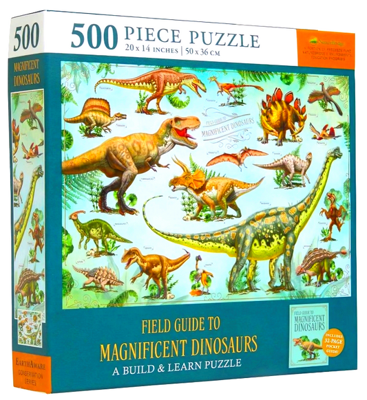 Magnificent Dinosaurs 500-Piece Puzzle & Booklet