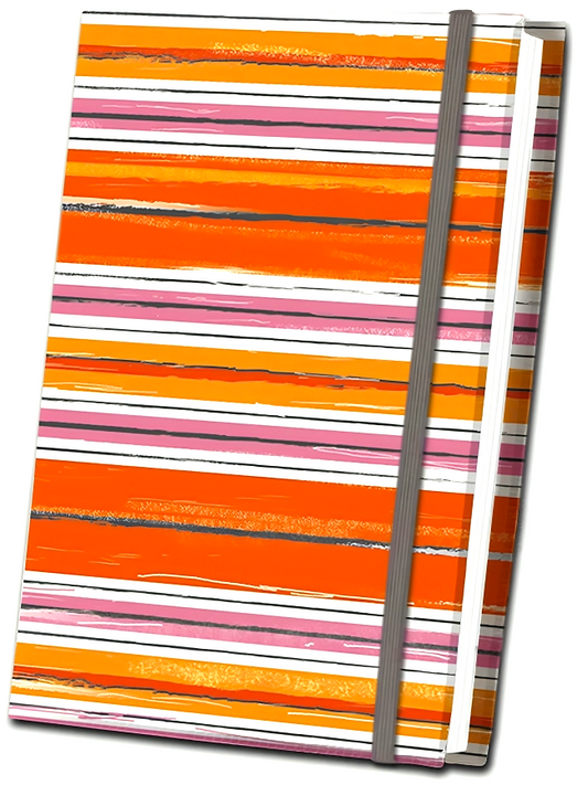 Orange Striped Fabric Journal