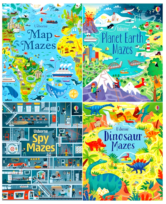 Maze Book Pack (Maps, Planet Earth, Spy, Dinosaur)