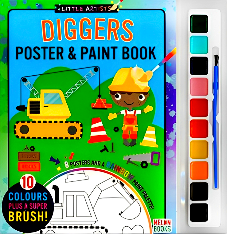 Diggers Poster & Paint Book – BookXcess