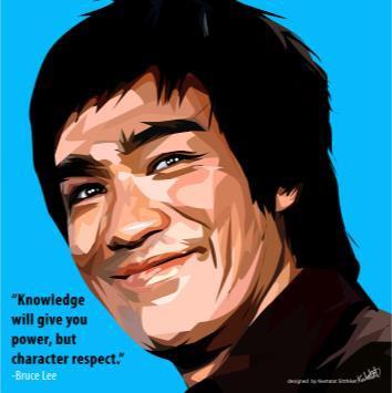 Bruce Lee_Blue Medium Pop Art (20X20)