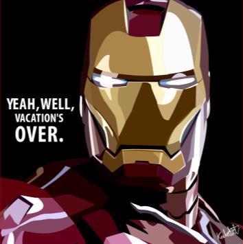 Iron Man: Yeah, Well Vacation's Over Black Pop Art Large (30X40)