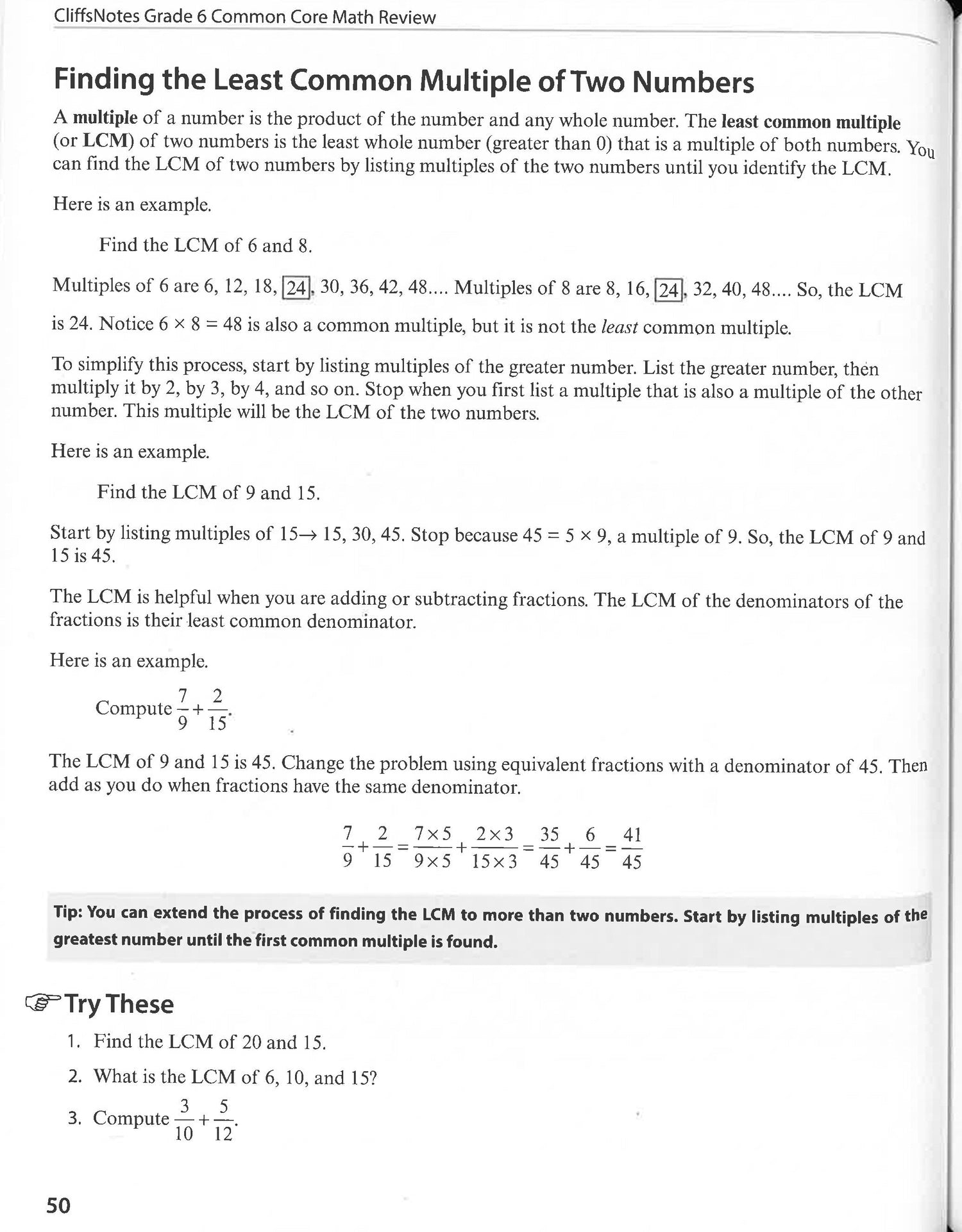 Cliffsnotes Grade 6 Common Core Math Review – BookXcess