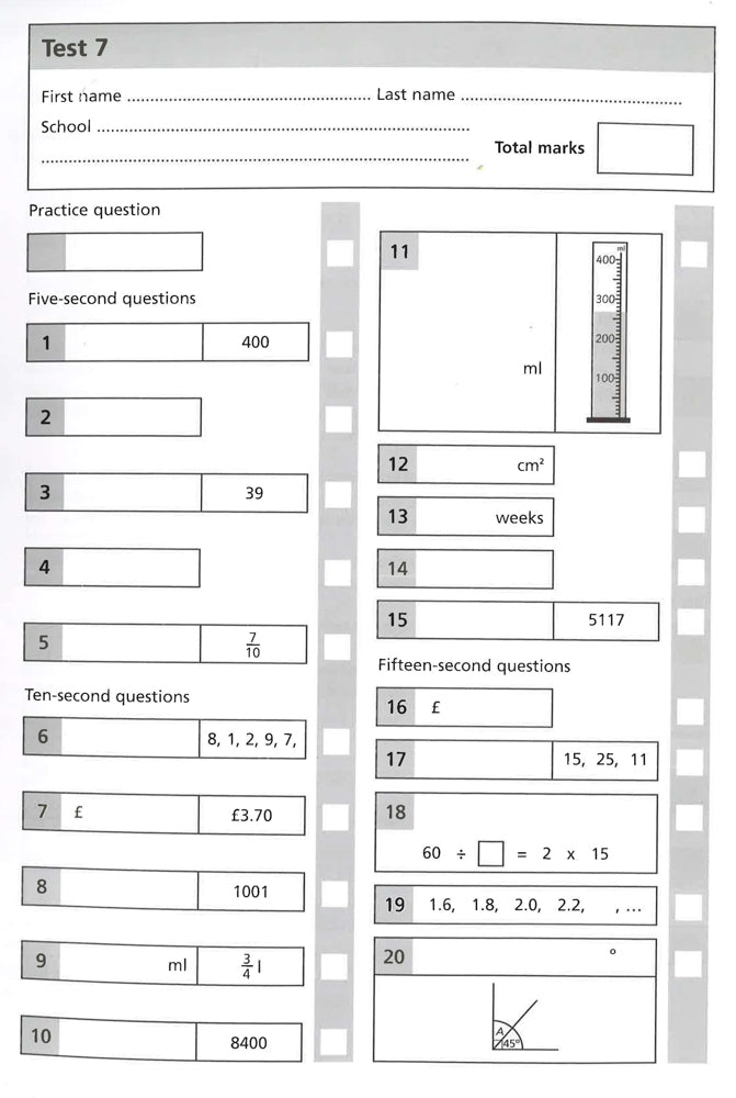 Mental Maths Tests For Ages 9 10 Timed Mental Maths Practice For