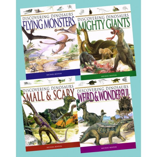 Discovering Dinosaurs (4 Books Set) Flying Monster, Mighty Giants, Small & Scary,Weird And Wonderland