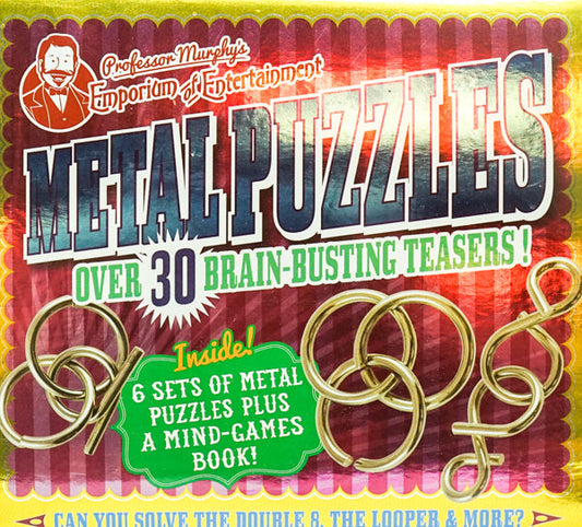 Professor Murphy's Metal Puzzles : 6 Sets Of Metal Puzzles Plus Brain-Teaser Book!