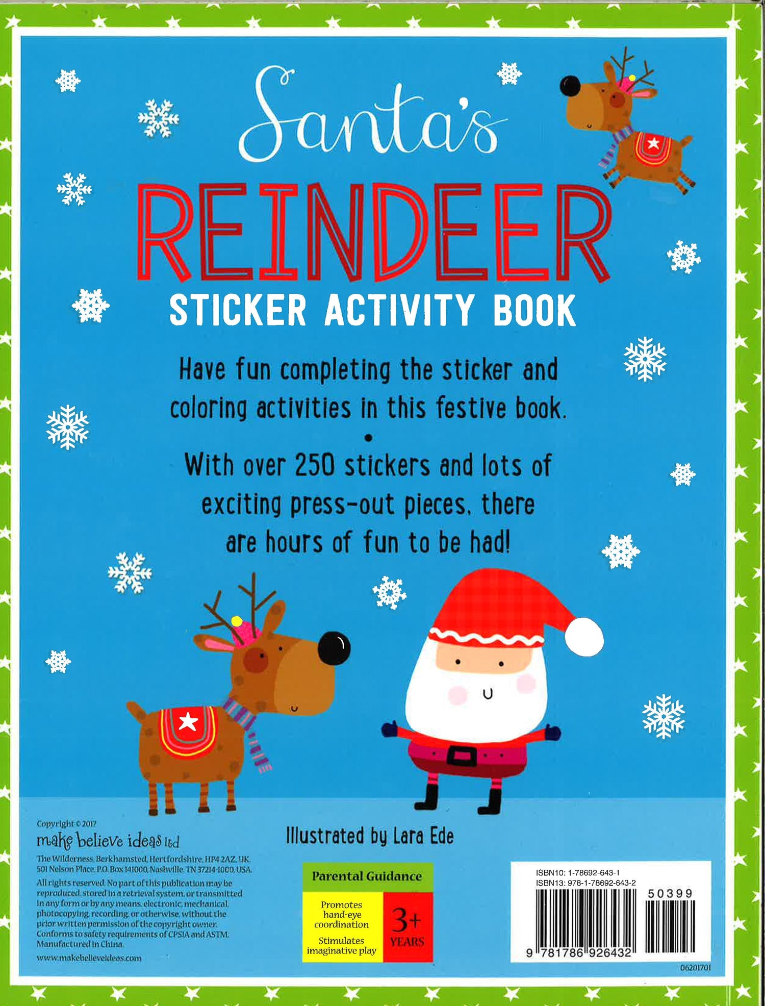 Santa's Reindeer Sticker Activity Book BookXcess