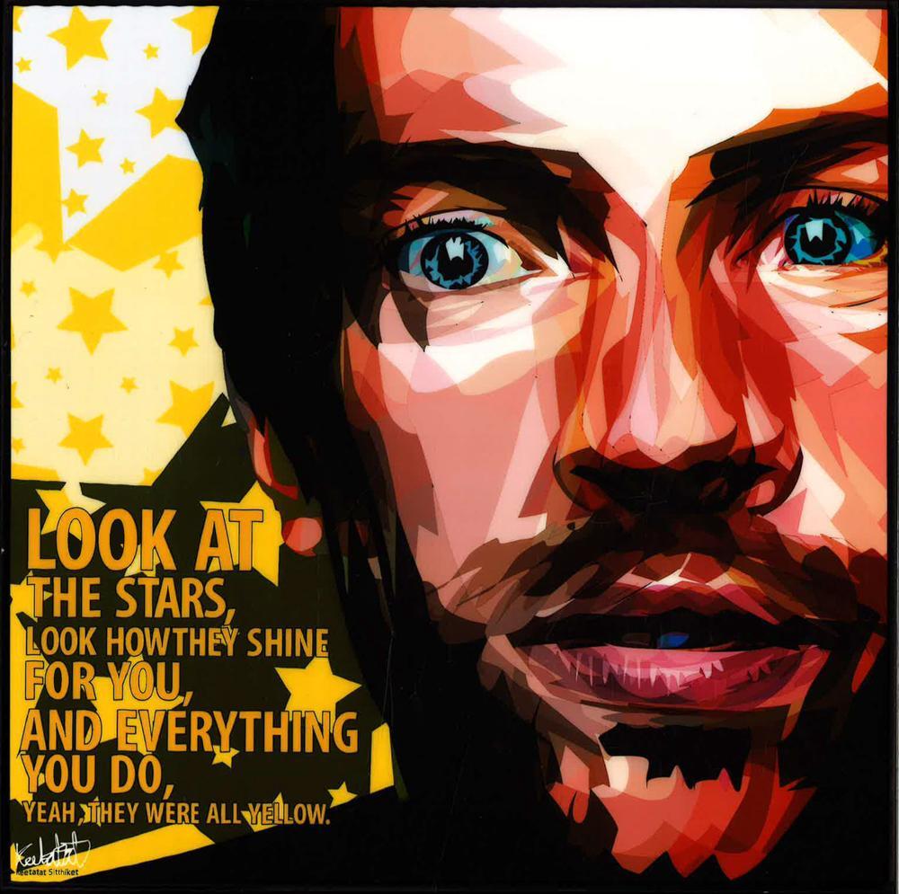 CHRIS MARTIN_LOOK AT THE STAR POP ART (10X10)