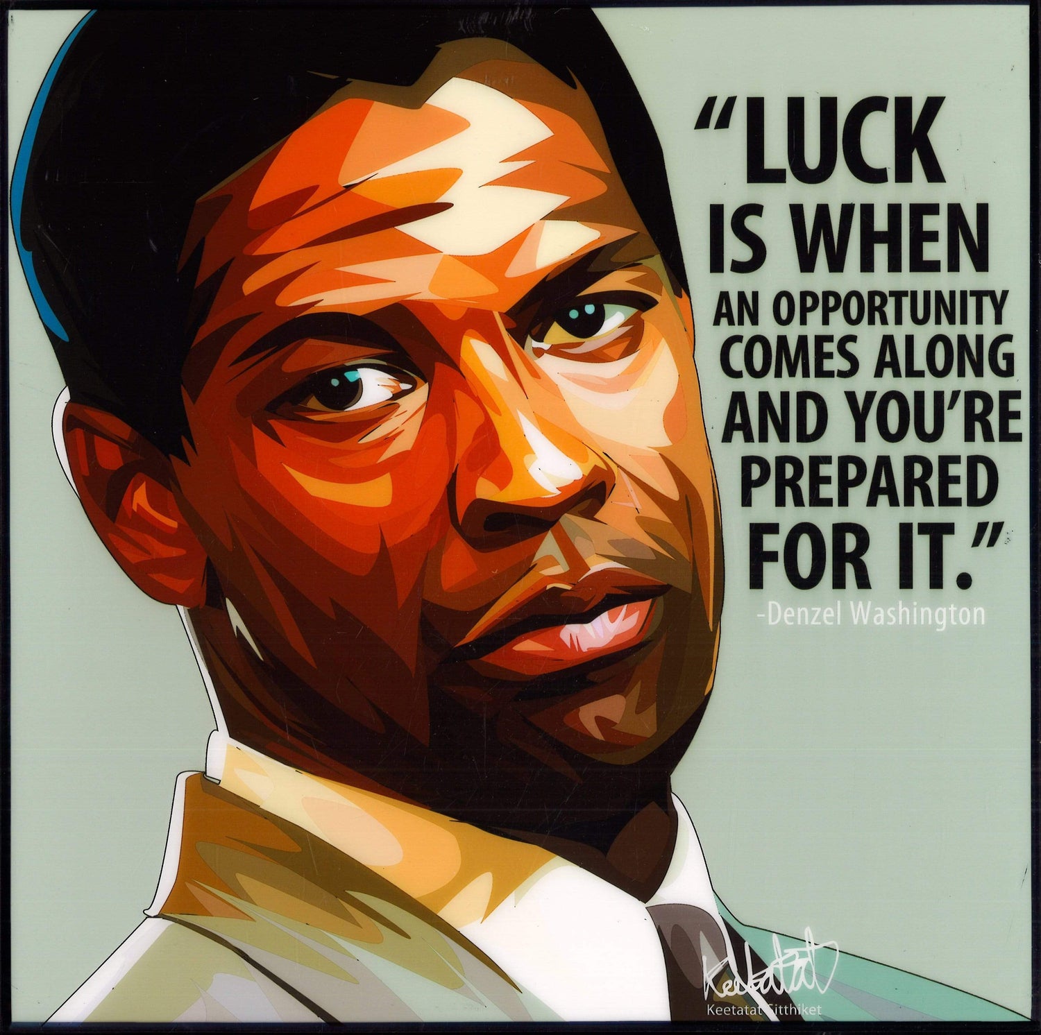 DENZEL WASHINGTON_LUCK IS WHEN POP ART (10X10)