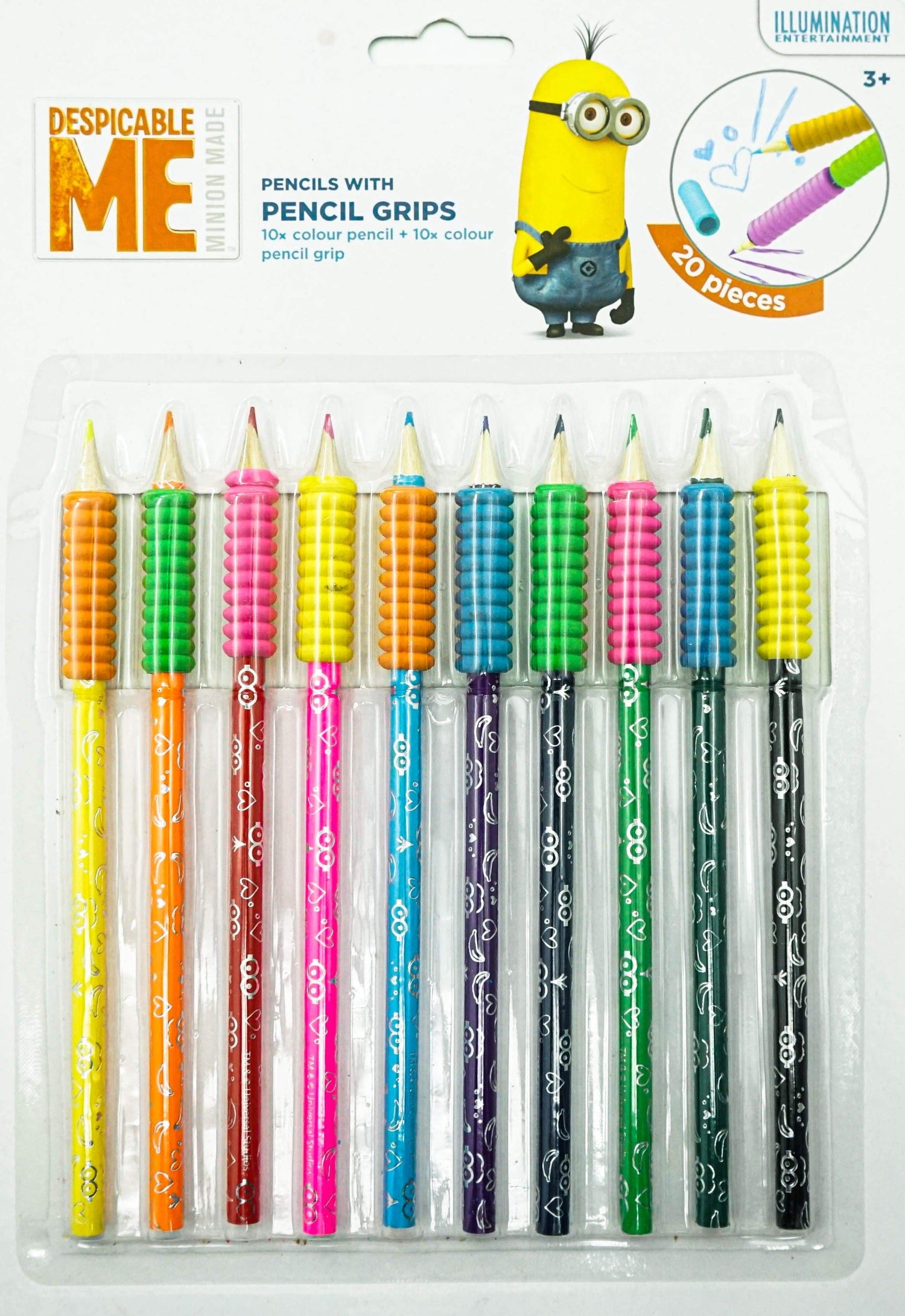 Despicable Me Minnion Made: Colour Pencils With Pencil Grips