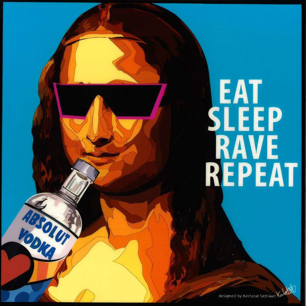 EAT SLEEP RAVE REPEAT POP ART (10X10)