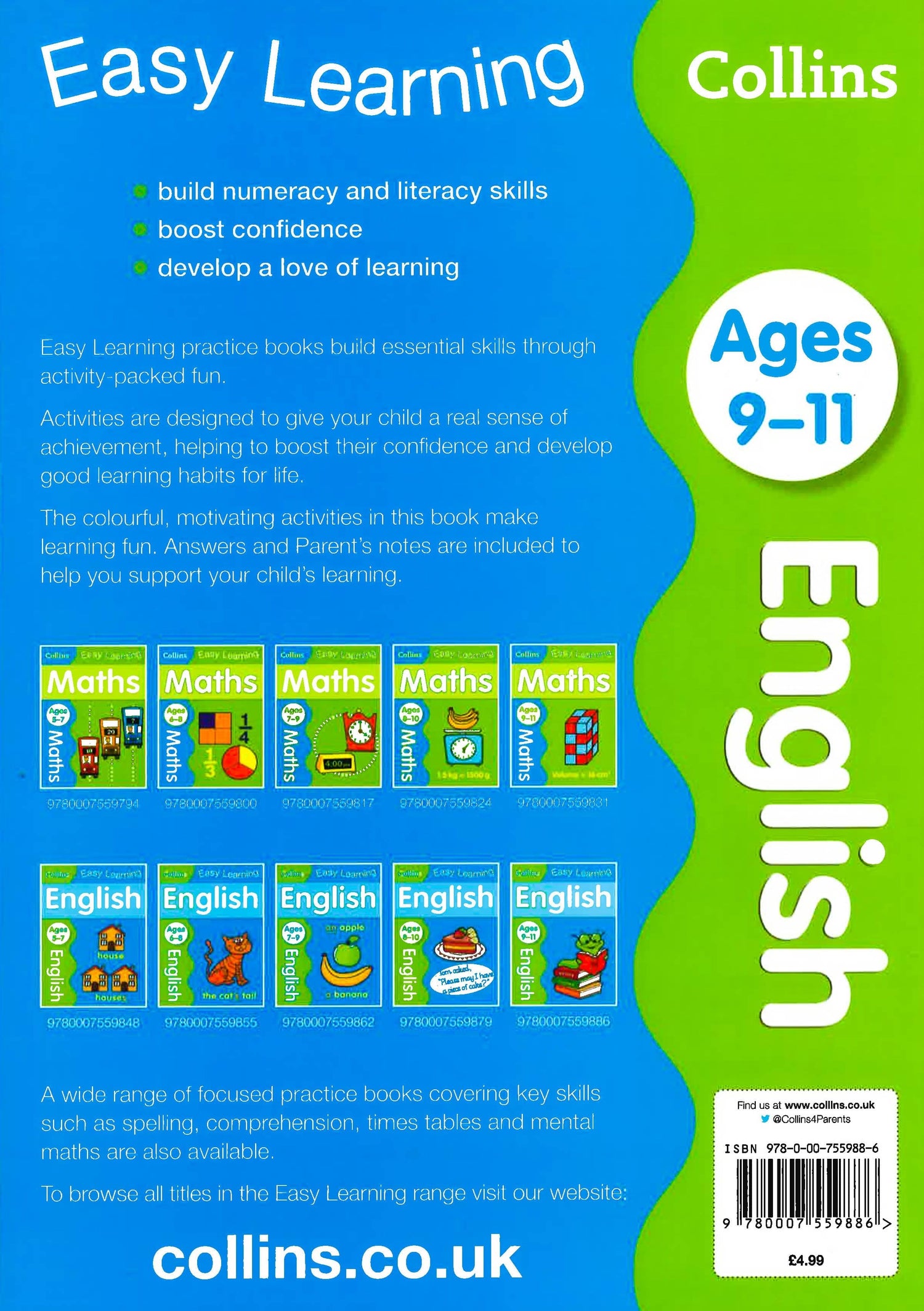 English Ages 9-11: Prepare for school with easy home learning (Collins Easy Learning KS2)