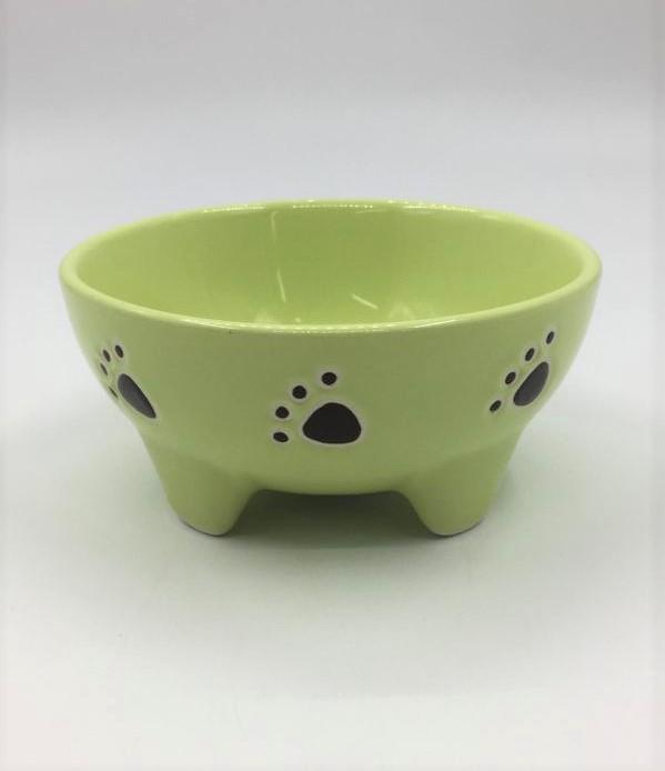 Footed Dish 5" Dog Green