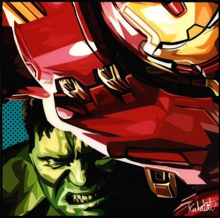 HULKBUSTER VS HULK POP ART (10X10)