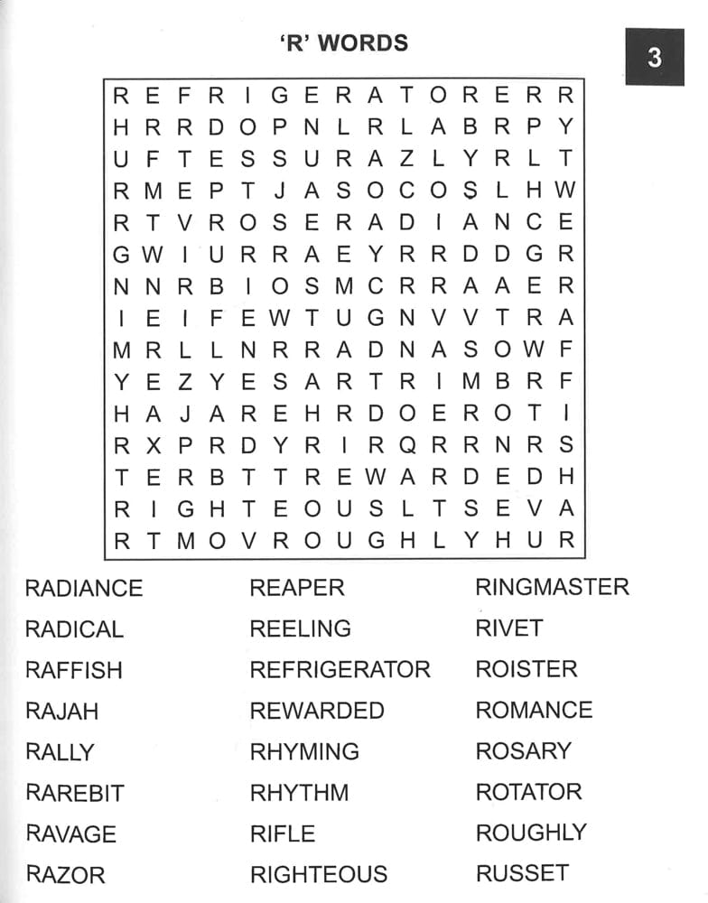 Large Print Wordsearch