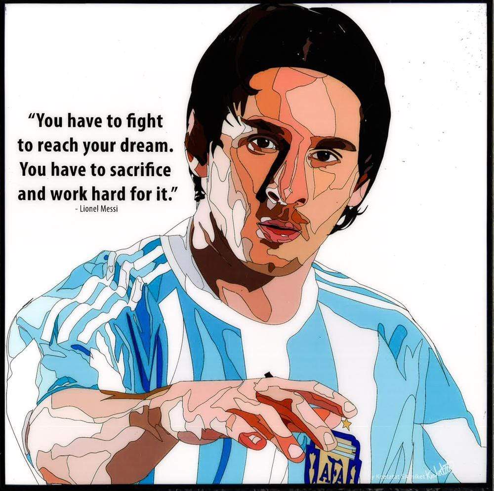 LIONEL MESSI: WHITE POP ART (10'X10')