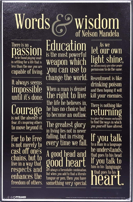 Nelson Mandela - Words of Wisdom (Plaque 11x17)