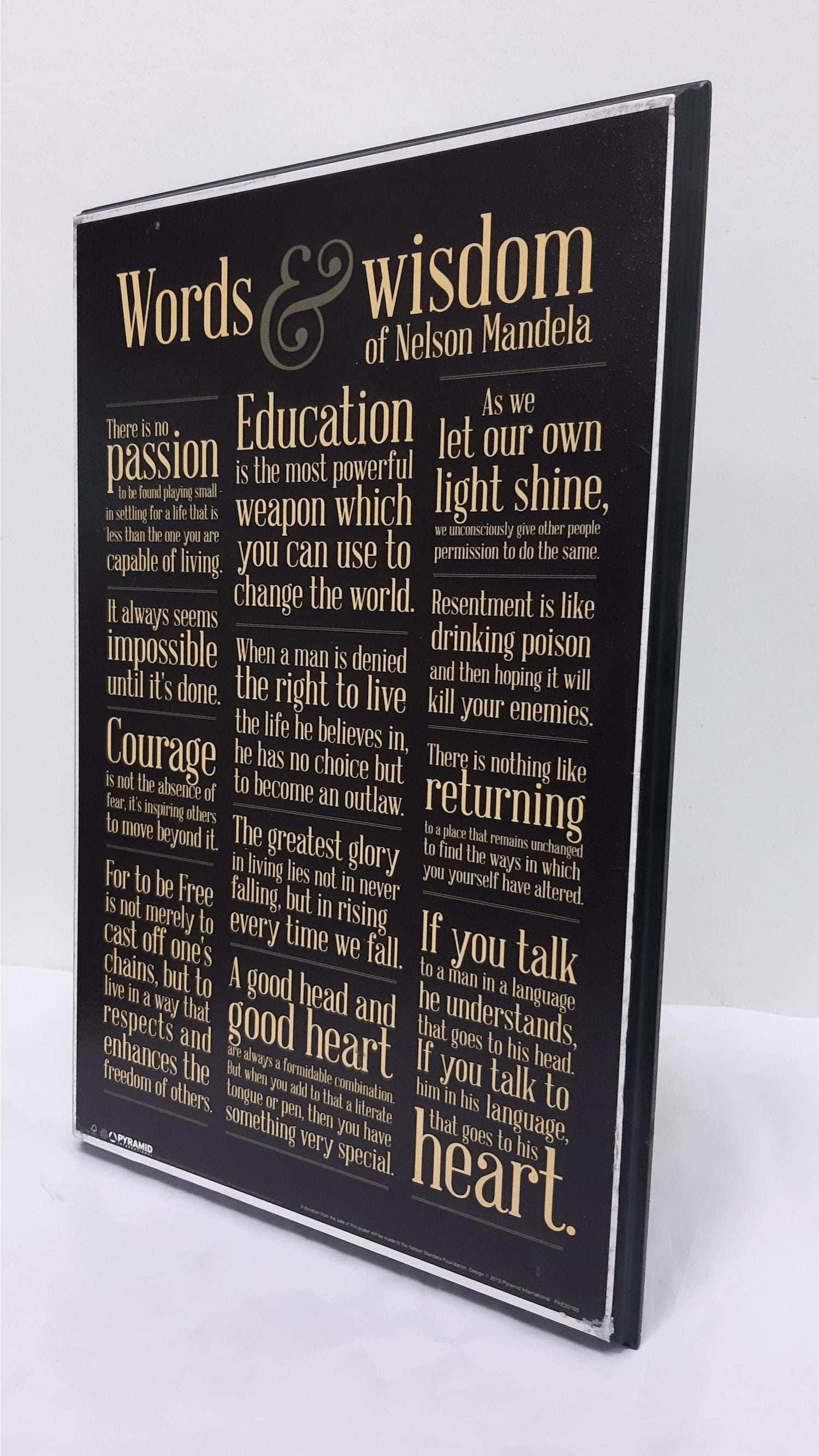 Nelson Mandela - Words of Wisdom (Plaque 11x17)