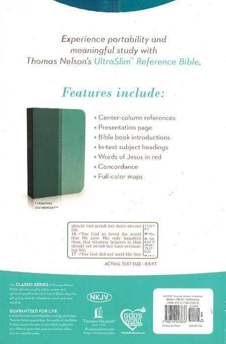 Nkjv Ultraslim Ref Bible Ls Turq Shmr