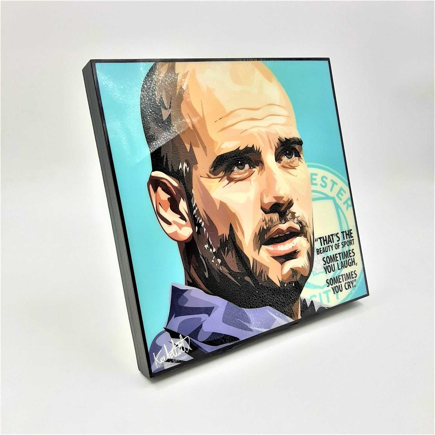 PEP GUARDIOLA BLUE BACKGROUND POP ART (10X10)