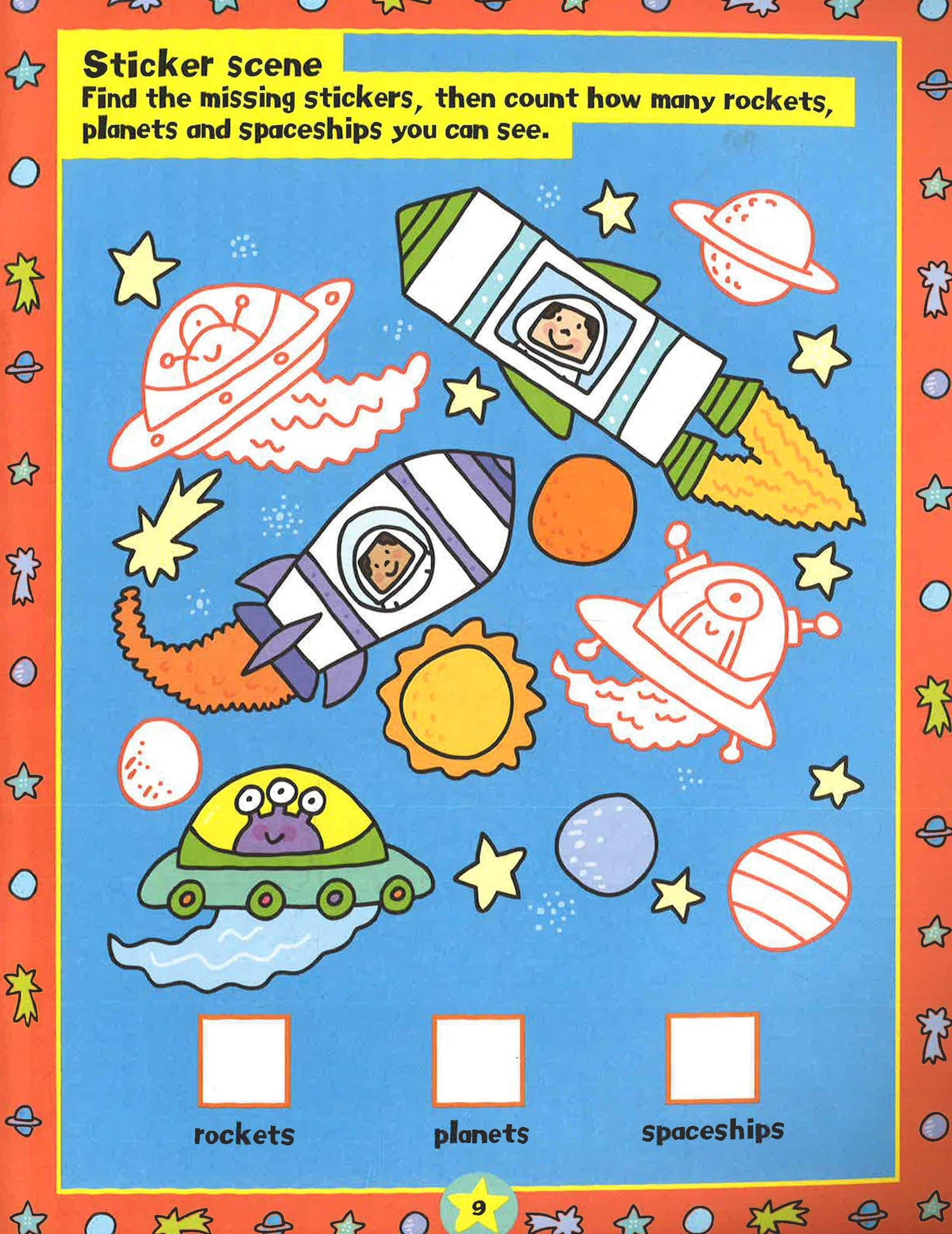 Space Press Out And Make Sticker Activity