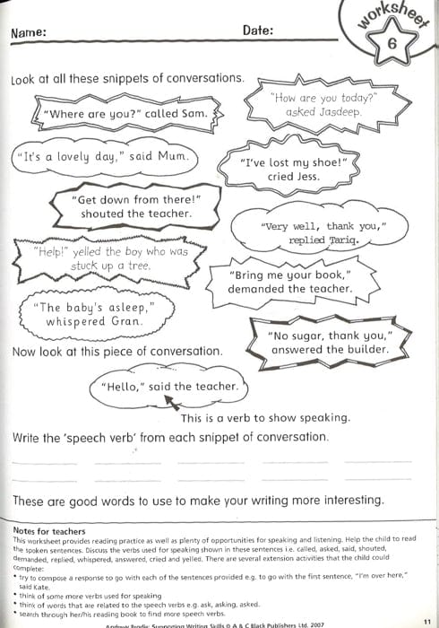 Supporting Writing Skills 10-11